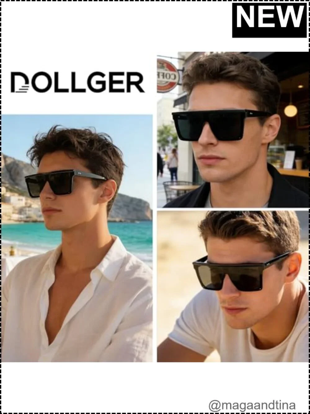 Oversized Square Sunglasses UV400 Protection Flat Top Retro Shades